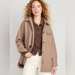 Old Navy Utility Beige Tan Soft Brushed Jacket
